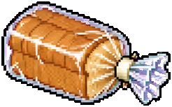Wrapped loaf of bread dropped into the road.